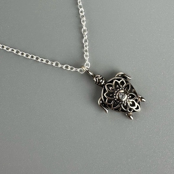 Sterling Silver Turtle Necklace - Picture 3 of 9
